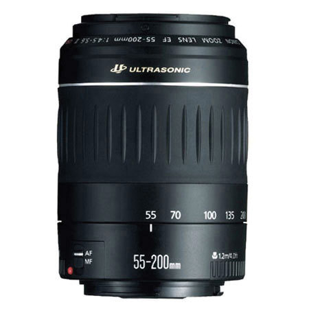 Canon EF 55-200mm f/4.5/5.6 II USM Autofocus Lightweight Compact Telephoto Zoom Lens - Refurbished