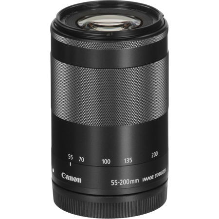 Canon EF-M 55-200mm f/4.5-6.3 IS STM Lens, Black
