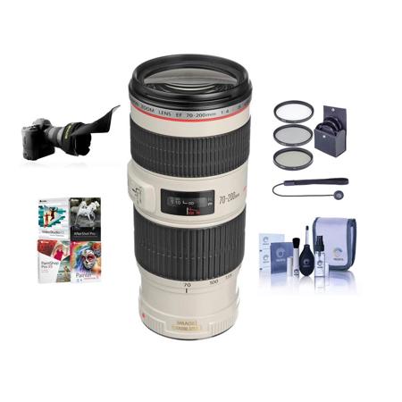 Canon EF 70-200mm f/4L IS USM Lens with Free Basic Accessory Bundle (PC)