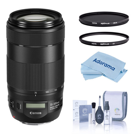 Canon EF 70-300mm f/4-5.6 IS II USM Lens, Black with Hoya 67mm UV & CPL Filters