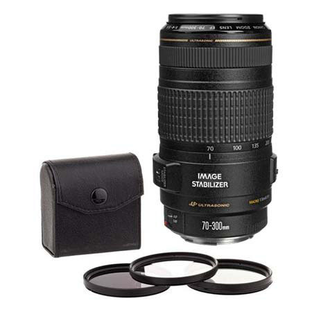 Canon EF 70-300mm f/4-5.6 IS USM Lens, USA with 58mm Filter Kit (UV/CPL/ND2)