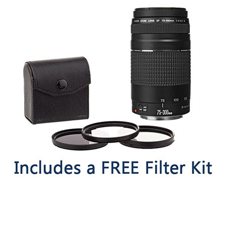Canon EF 75-300mm f/4-5.6 III Lens with ProOptic 58mm Filter Canon EF 75-300mm f/4-5.6 III Lens with ProOptic 58mm Filter