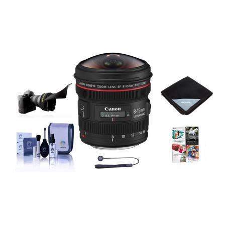 Canon EF 8-15mm f/4L Fisheye USM Lens with Free Basic Accessory Bundle (PC)