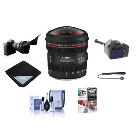 Canon EF 8-15mm f/4L Fisheye USM Lens with Free Basic Accessory Bundle (PC)