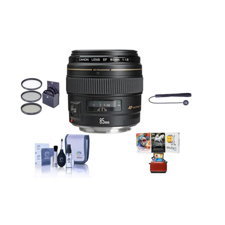 Canon EF 85mm f/1.8 USM Lens with Free Basic Accessory Bundle (Mac)