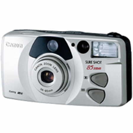 Canon Sure Shot 85 Platinum Date Camera kit with case, battery, roll of film