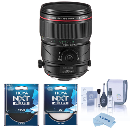 Canon TS-E 90mm f/2.8L Macro Lens, Bundle with Hoya 77mm UV and CPL Filters