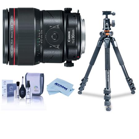 Canon TS-E 90mm f/2.8L Macro Lens with Tripod Bundle