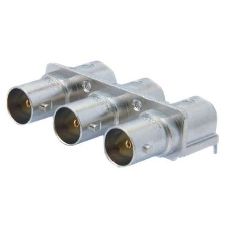 Canare 75 Ohm BNC PC Mount Receptacle, Right Angle - Triple Jack