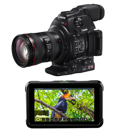 Canon EOS C100 Mark II CMOS Camera with EF 24-105mm f/4L Lens & Atomos Shinobi