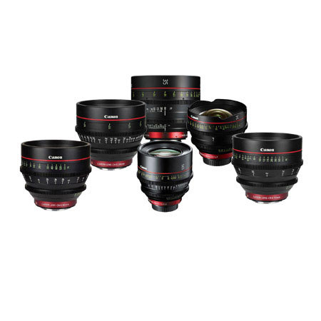 Canon Lens Bundle w/14mm, 24mm, 35mm, 50mm, 85mm, 135mm Cinema