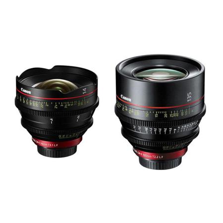 Canon Cinema Prime EF Mount 2 Lens Bundle 14mm T3.1 L F Lens and 135mm T2.2 L F