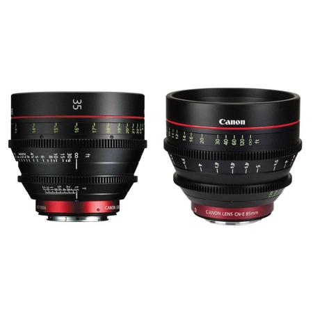 Canon Cinema Prime EF Mount 2 Lens Bundle with 35mm T1.5 L F and 85mm T1.3 Lens