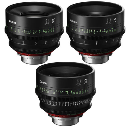 Canon Sumire Prime CN-E 24mm, 35mm T1.5 & 85mm T1.3 FP X 3-Lens Kit for PL Mount