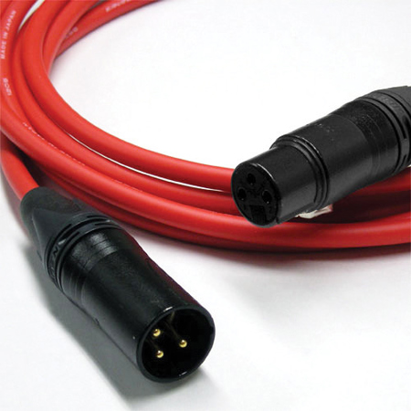 Canare Star Quad Microphone Audio Cord with L-4E6S Cable & XLR3, Red, 100'