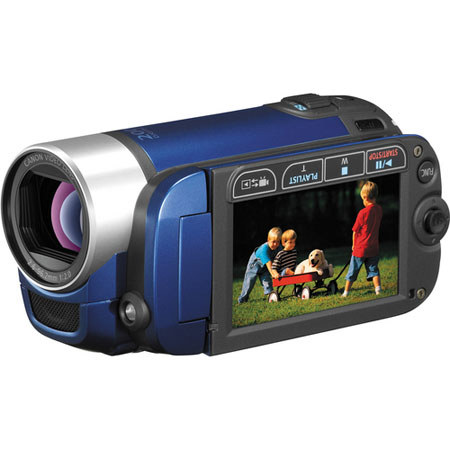 Canon FS300 Flash Memory Camcorder, 37x Optical, Blue