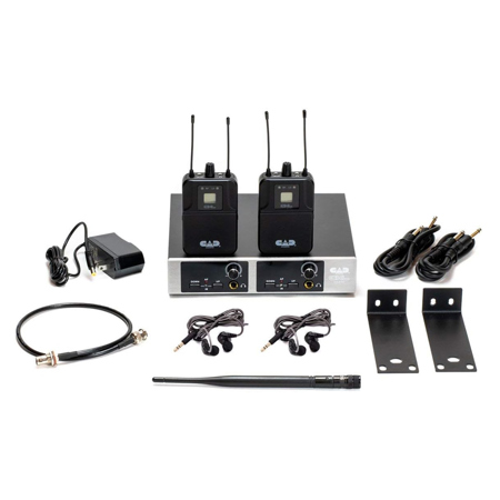CAD Audio GXLIEM2 Wireless In-Ear Monitor System with 2x Transmitter, 2x Bodypack Receiver, MEB1 Earbuds, T Band: 902 to 928MHz