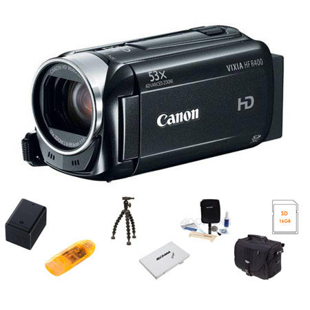 Canon VIXIA HF R400 Full HD Camcorder With Upgrade Bundle