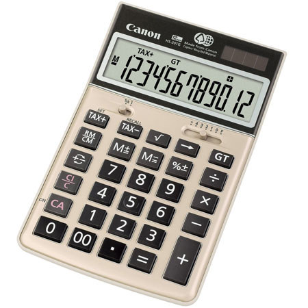 Canon HS-20TG Green Display Calculator, 12-Digit Display, Solar and Battery
