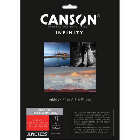 Canson Infinity 8.5x11" ARCHES Matte Inkjet Paper Discovery Pack,310gsm,8 Sheets