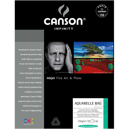 Canson Infinity Aquarelle Rag Textured Matte Fine Art Paper (13x19"), 25 Sheets