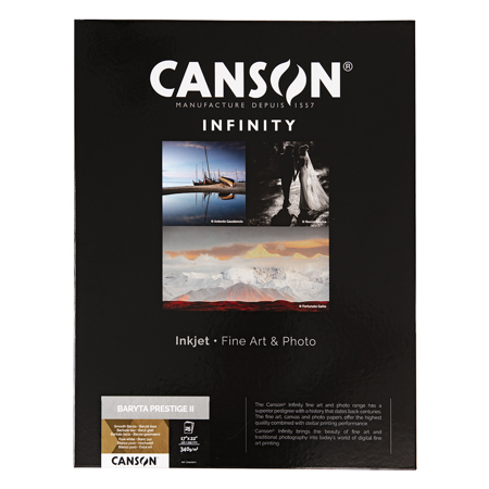 Canson Infinity Baryta Prestige II Fine Art White Inkjet Paper, 340gsm, Sheets 17x22" 25 Sheets