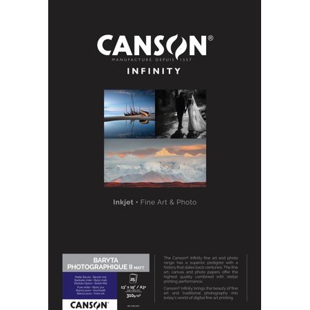 Canson Infinity Baryta Photographique II Matte Paper, 310gsm, 13x19", 25 Sheets