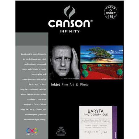 Canson Infinity Baryta graphique Smooth Satin Photo Paper (13x19"), 25 Sheets