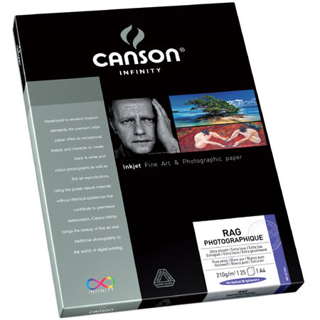 Canson Infinity Rag Photographique Smooth Matte Paper, 210gsm, 8.5x11",25 Sheets
