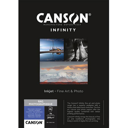 Canson Infinity 17x22" Rag Photographique II Single Sided Cotton Paper,25 Sheets