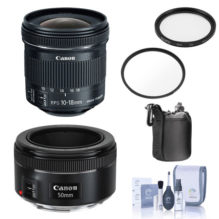 Canon Portrait & Travel 2-Lens Kit, Bundle with 49mm/67mm UV Filters, Lens Pouch, ProOptic Cleaning Kit
