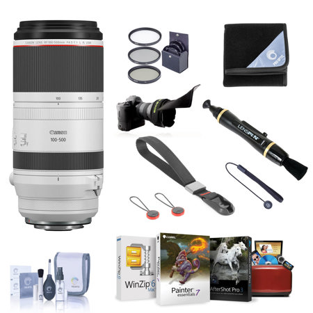 Canon RF 100-500mm f/4.5-7.1 L IS USM Lens With Mac Accessory Bundle