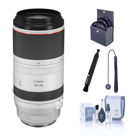 Canon RF 100-500mm f/4.5-7.1 L IS USM Lens, Bundle with 77mm Filter Kit, Lens Cap Tether, Lens Cleaner and Cleaning Kit