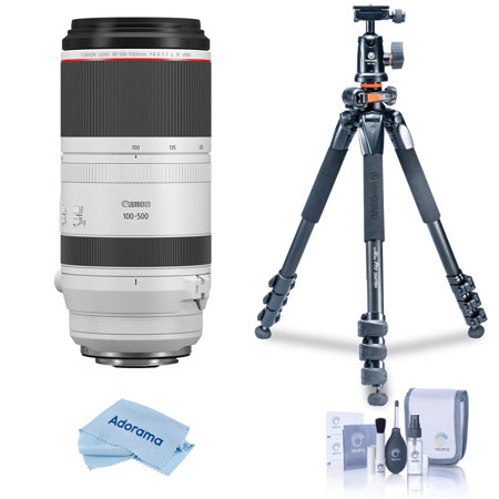 Canon RF 100-500mm f/4.5-7.1 L IS USM Lens, Bundle with Vanguard Tripod Kit