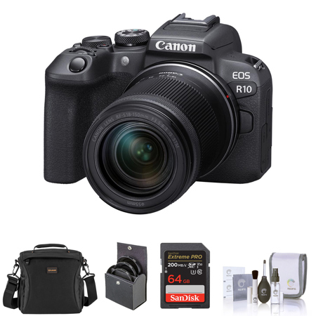 Canon EOS R10 Mirrorless Camera with RF-S 18-150mm f/3.5-6.3 IS STM Lens, Bundle