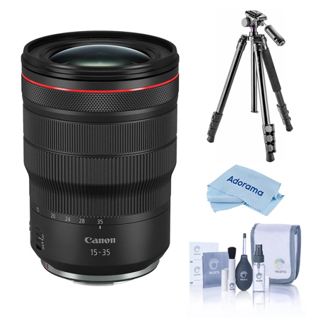 Canon RF 15-35mm f/2.8 L IS USM Lens, Bundle with Vanguard VEO 3 GO 235AB 23mm 5-Section Aluminum Travel Tripod with T-50 Ball Head, Cleaning Kit, Cleaning Cloth