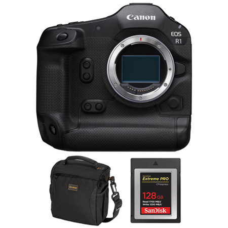 Canon EOS R1 Mirrorless Camera, Bundle with Alpine 140 Shoulder Bag and 128GB Memory Card