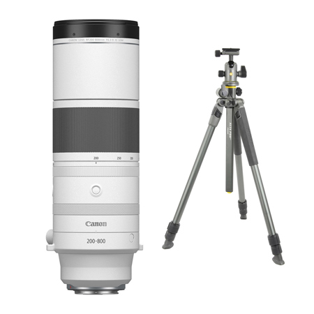 Canon RF 200-800mm f/6.3-9 IS USM Lens w/ALTA PRO 2+ 264AB 4-Section Al Tripod