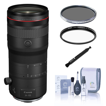 Canon RF 24-105mm f/2.8 L IS USM Z Lens, Bundle with Tiffen 82mm UV and CPL Filters