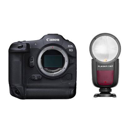 Canon EOS R3 Mirrorless Camera with Flashpoint TTL Flash Speedlight