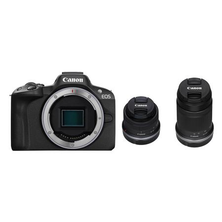 Canon EOS R50 Mirrorless Camera w/18-45mm f/4.5-6.3, 55-210mm f/5-7.1 Lens,Black