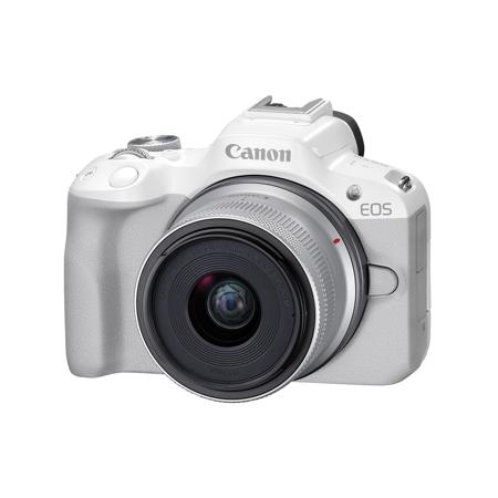 Canon EOS R50 Mirrorless Camera with RF-S 18-45mm f/4.5-6.3 IS STM Lens,  White