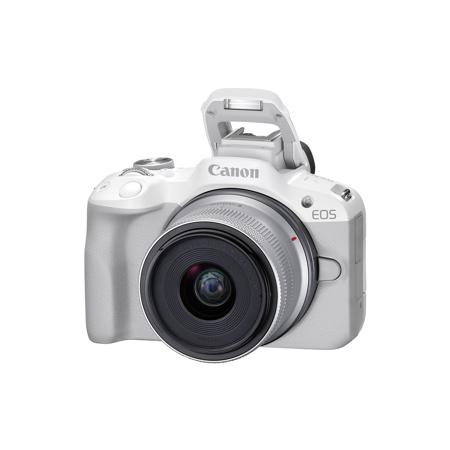 Canon EOS R50 Mirrorless Camera with 18-45mm Lens (White)