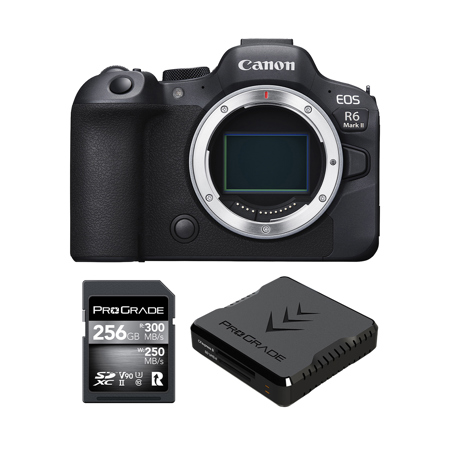 Canon EOS R6 Mark II Mirrorless Camera, Black, Bundle with 256GB SDXC Memory Card and Dual-Slot Card Reader