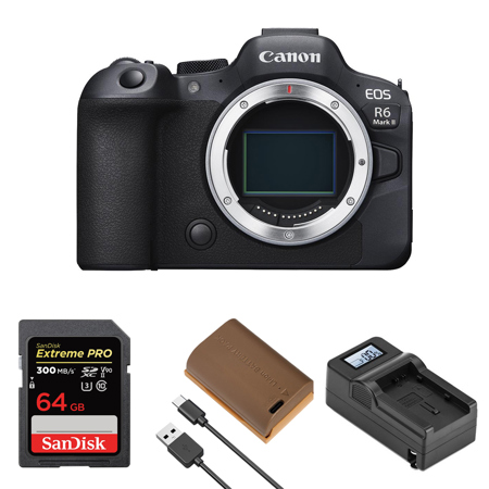  Canon EOS R6 Mark II Mirrorless Camera (Body Only) Enhanced  with Professional Accessory Bundle - Includes 14 Items, Black : Electronics