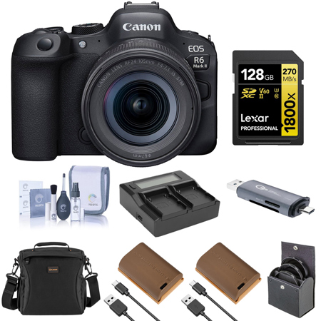 Canon EOS R6 Mark II Mirrorless Camera with RF 24-105mm f/4-7.1 IS STM Lens Bundle