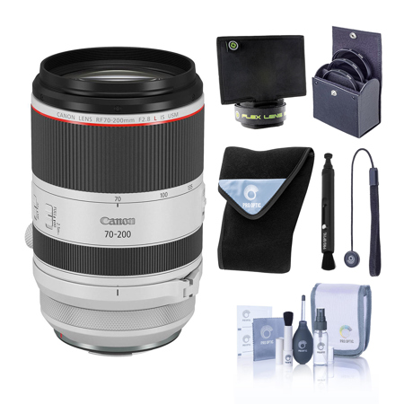 Canon RF 70-200mm f/2.8L IS USM Lens, Bundle with Flex Lens Shade, ProOptic 77mm FIlter Kit, Cleaning Kit, Lens Cleaner, Lens Wrap, Lens Cap Tether