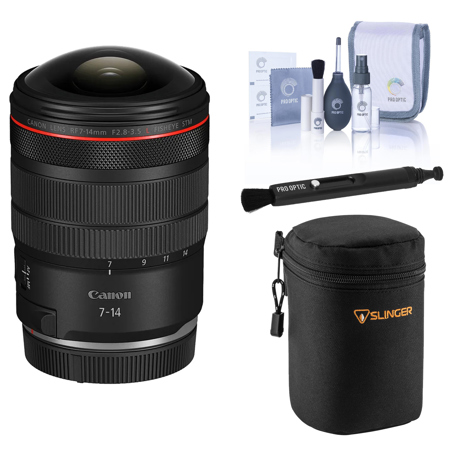 Canon RF 7-14mm f/2.8-3.5 L Fisheye STM Lens, Bundle with Slinger Soft Lens Case, Lens Pen Lens Cleaner, Cleaning Kit