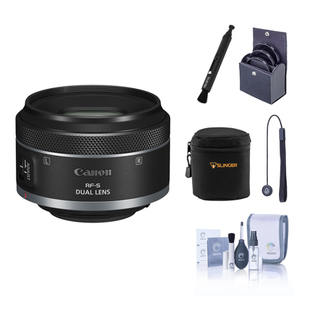Canon RF-S 7.8mm f/4 STM Dual Lens, Bundle with 58mm Filter Kit, Soft Lens Case, Cleaning Kit and Lens Pen Cleaner