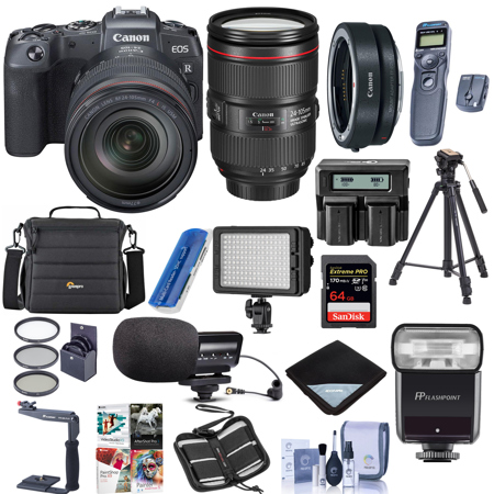 Canon EOS RP Mirrorless Digtal Camera with RF 24-105mm F4 L IS Lens W/Pro Bundle
